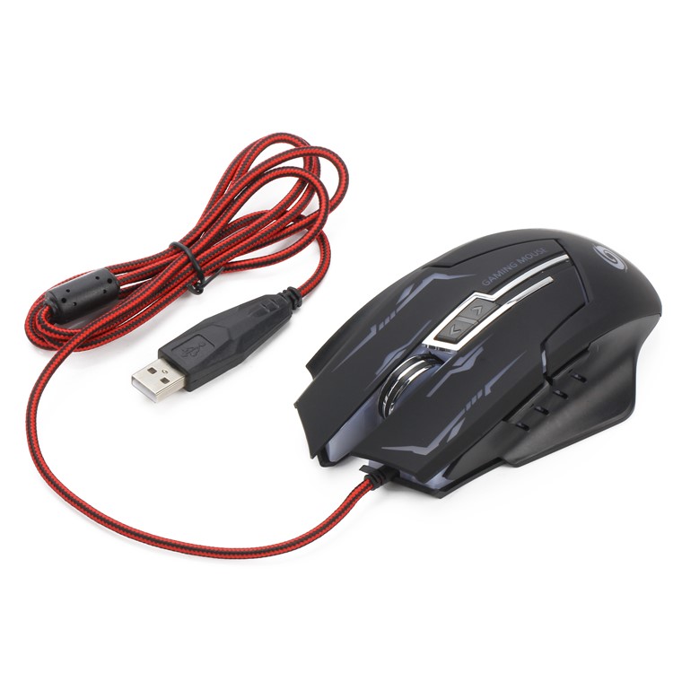 K1021 60-clé Wired 800dpi-1200 Dpi-1600dpi-2400dpi Souris de Jeu Optique Avec Lumière Colorée-2