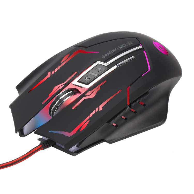 K1021 60-clé Wired 800dpi-1200 Dpi-1600dpi-2400dpi Souris de Jeu Optique Avec Lumière Colorée-3