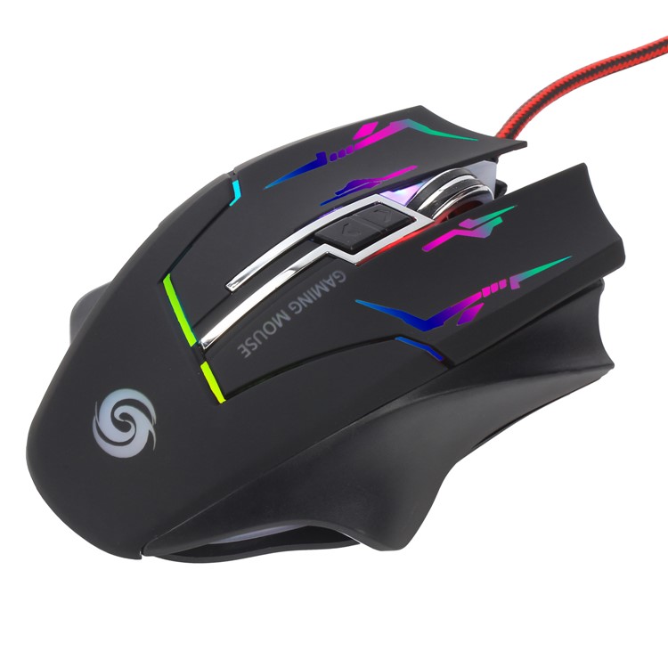 K1021 60-clé Wired 800dpi-1200 Dpi-1600dpi-2400dpi Souris de Jeu Optique Avec Lumière Colorée-5