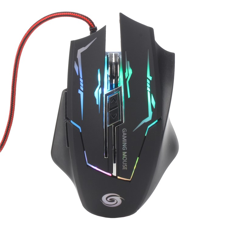 K1021 60-clé Wired 800dpi-1200 Dpi-1600dpi-2400dpi Souris de Jeu Optique Avec Lumière Colorée-8