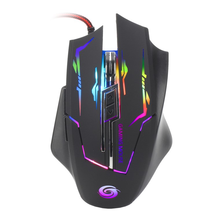 K1021 60-clé Wired 800dpi-1200 Dpi-1600dpi-2400dpi Souris de Jeu Optique Avec Lumière Colorée-9