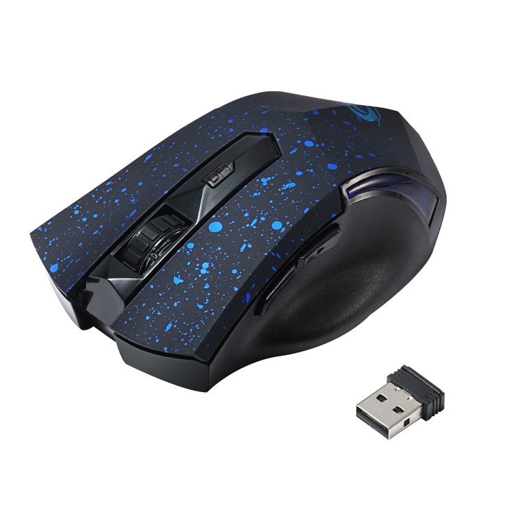 W1007 Беспроводной 2000DPI Тихий Щелчок Игровой Мыши С USB-приемником - Синий-5
