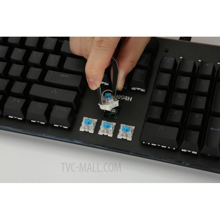 104 Keys Blue Switches Wired USB Mechanical Gaming Keyboard with 9 Lighting Modes - Black-10