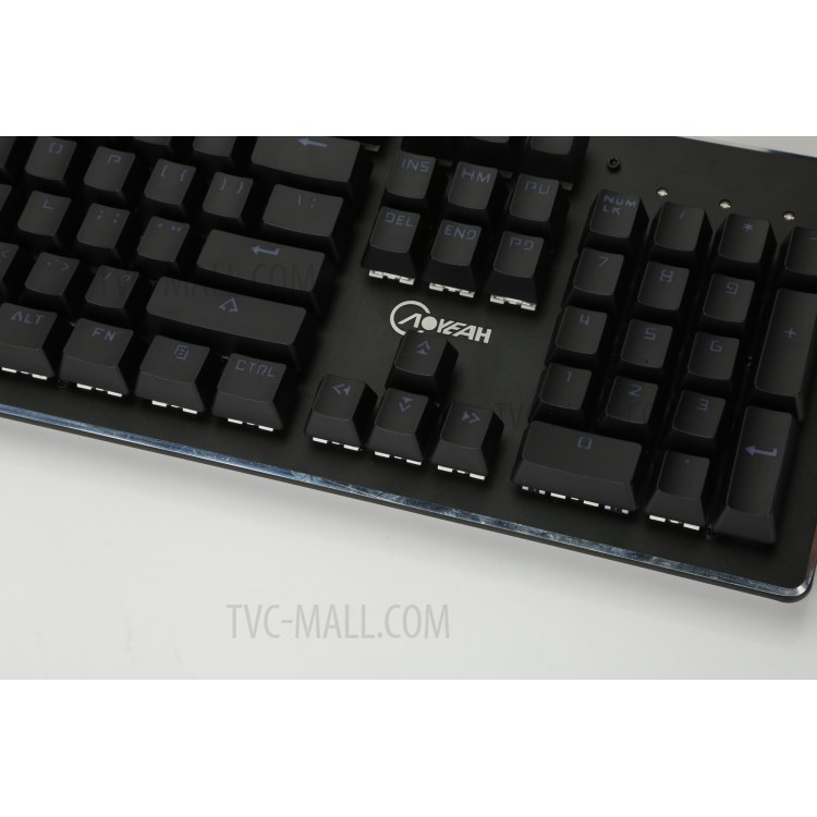 104 Keys Blue Switches Wired USB Mechanical Gaming Keyboard with 9 Lighting Modes - Black-11