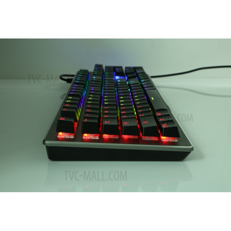 104 Keys Blue Switches Wired USB Mechanical Gaming Keyboard with 9 Lighting Modes - Black-13