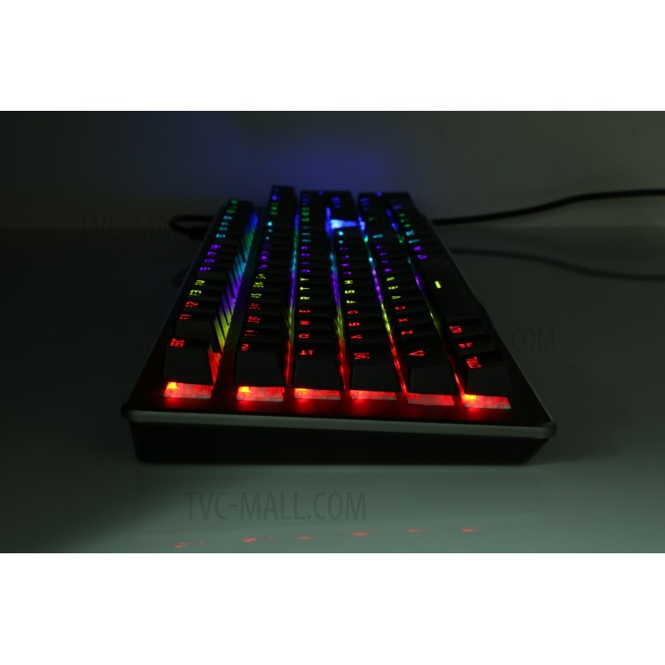 104 Keys Blue Switches Wired USB Mechanical Gaming Keyboard with 9 Lighting Modes - Black-14