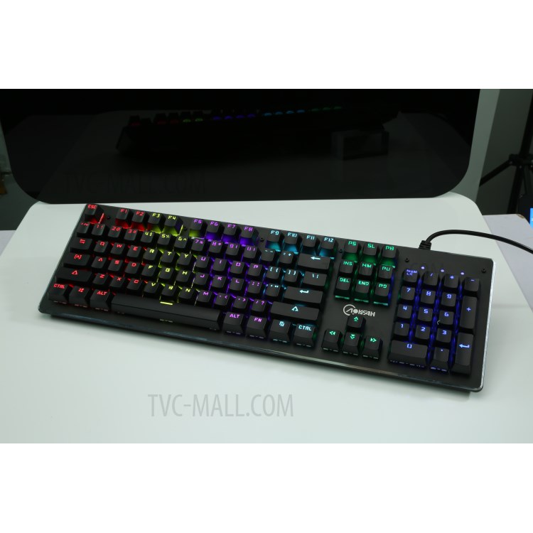 104 Keys Blue Switches Wired USB Mechanical Gaming Keyboard with 9 Lighting Modes - Black-17
