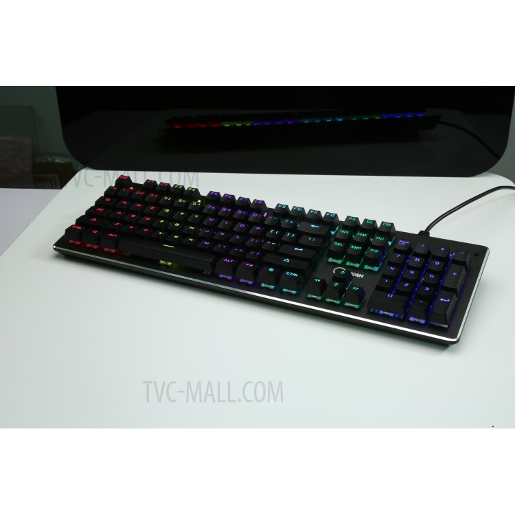 104 Keys Blue Switches Wired USB Mechanical Gaming Keyboard with 9 Lighting Modes - Black-18
