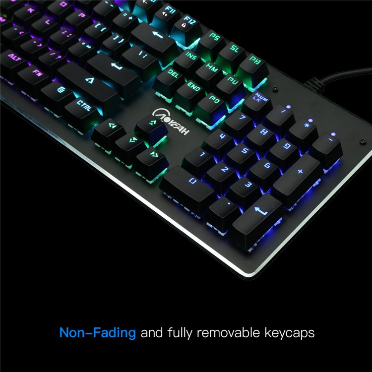 104 Keys Blue Switches Wired USB Mechanical Gaming Keyboard with 9 Lighting Modes - Black-4