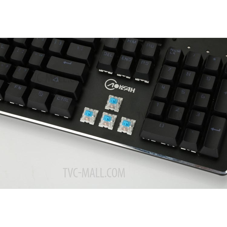 104 Keys Blue Switches Wired USB Mechanical Gaming Keyboard with 9 Lighting Modes - Black-9