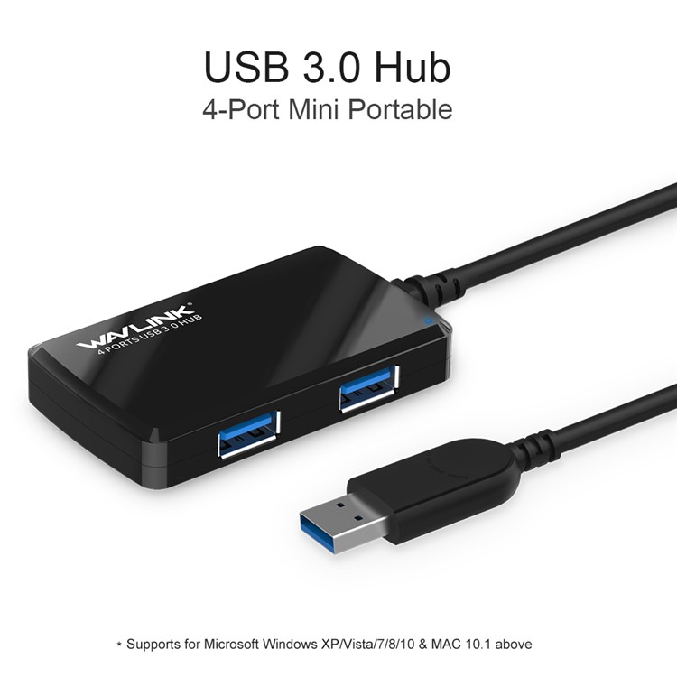 WAVLINK WS-UH30411 Portable 4-Port USB3.0 5Gbps Super Speed USB Hub Adapter-1
