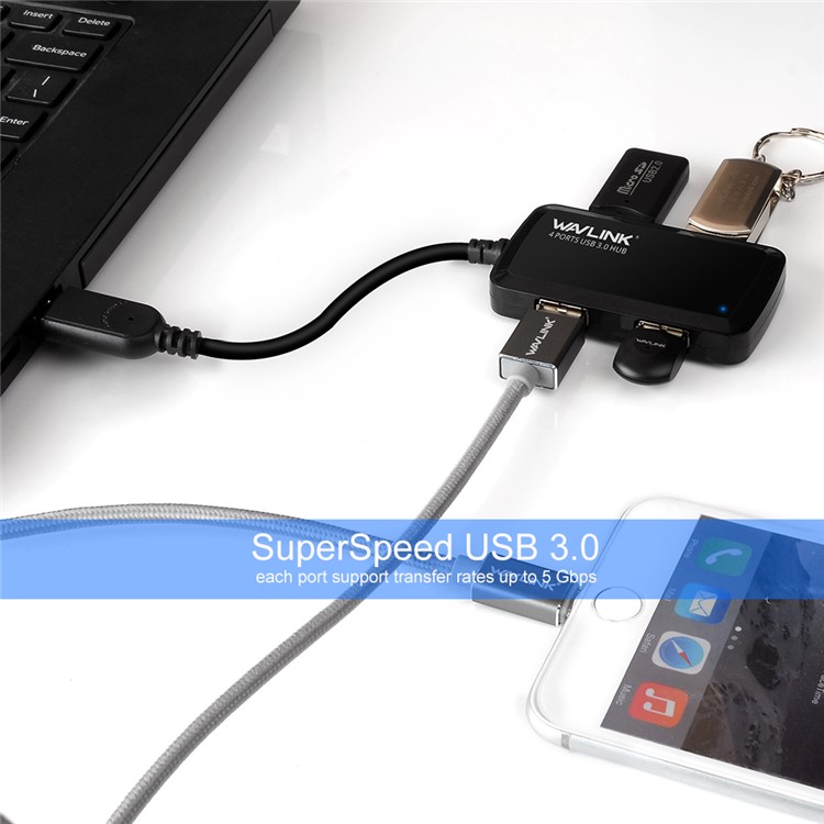 WAVLINK WS-UH30411 Portable 4-Port USB3.0 5Gbps Super Speed USB Hub Adapter-6
