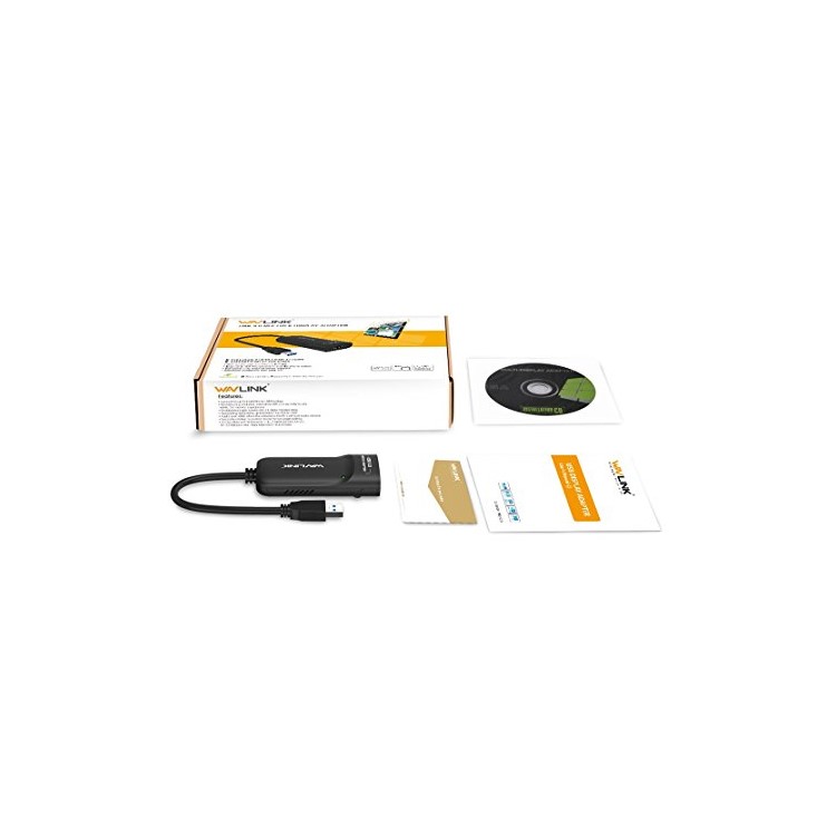 Wavlink USB 3.0 Para Placa Gráfica De Vídeo HDMI Para Monitor Multi-monitor Até 2048x1152 Placa De Vídeo Externa Placa De Exibição Suporte Para Projetor Janelas 10/8/7 / Xp-black-3