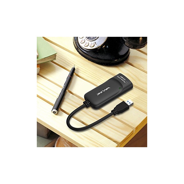 Adaptateur Graphique Vidéo WavLink USB 3.0 Pour Multi Monitor Jusqu'à 2048x1152 Vidéo Externe Adaptateur De Carte Vidéo Afficher Le Support De Projecteur Windows 10/8 / 7 / XP-Noir