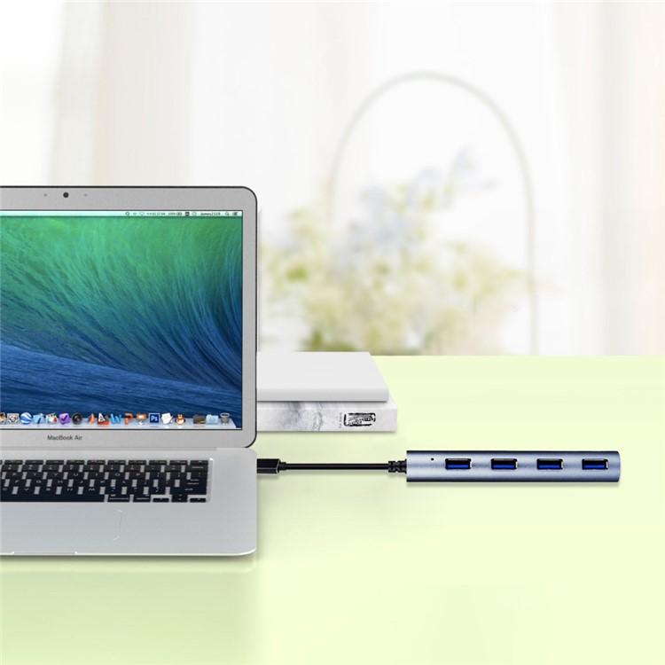 WAVLINK WS-UH3047 USB 3.0 Hub 4-Port Type-C Adapter with USB-C Female Charging Port for New MacBook ChromeBook Pixel-6