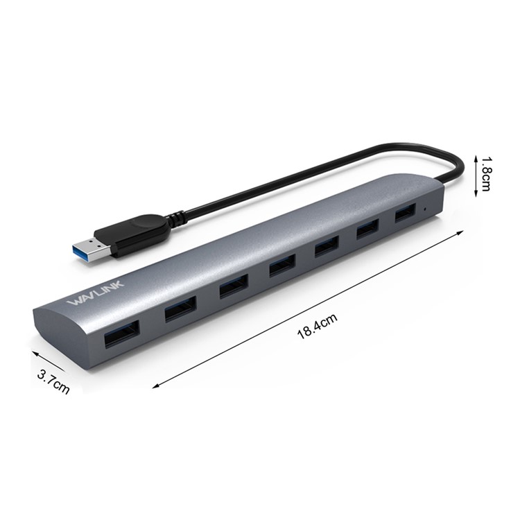 WAVLINK WS-UH3074 7 Ports High Speed USB 3.0 Aluminum Hub USB Hub for Macbook Computer Laptop-7