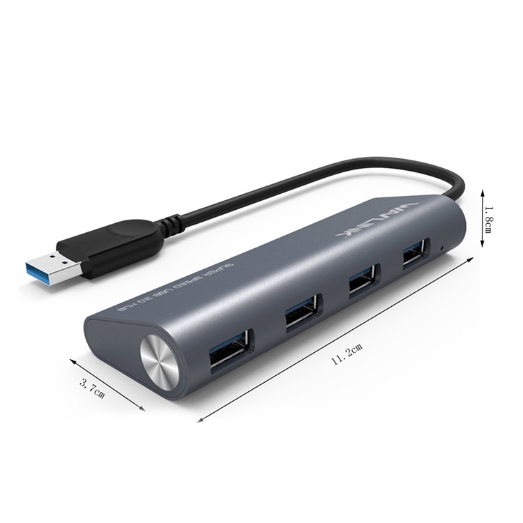 WAVLINK WS-UH3048 Mini Portable Super Speed 4 Ports 5.0Gbps USB 3.0 Hub Aluminum USB HUB Data Cable Adapter for PC Laptop Computer Tablet - EU Plug-6
