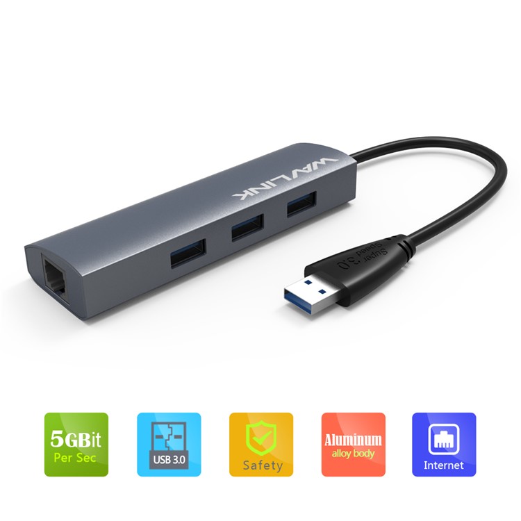WAVLINK WS-UH3031G 3 Ports USB 3.0 Hub and RJ45 10/100/1000 Gigabit Ethernet LAN Wired USB Network Adapter-1