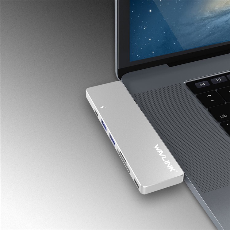 WAVLINK WS-UHP3405M Dual Thunderbolt 3 to USB HDMI Card Reader PD Charging Mini Dock for Macbook Pro-6