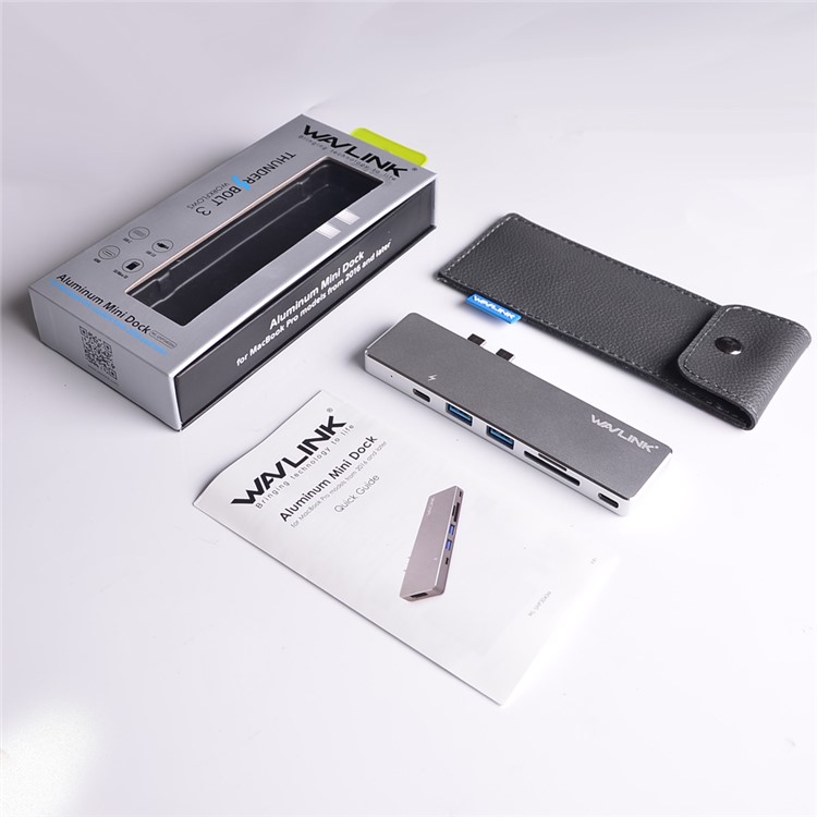 WAVLINK WS-UHP3405M Dual Thunderbolt 3 to USB HDMI Card Reader PD Charging Mini Dock for Macbook Pro-7