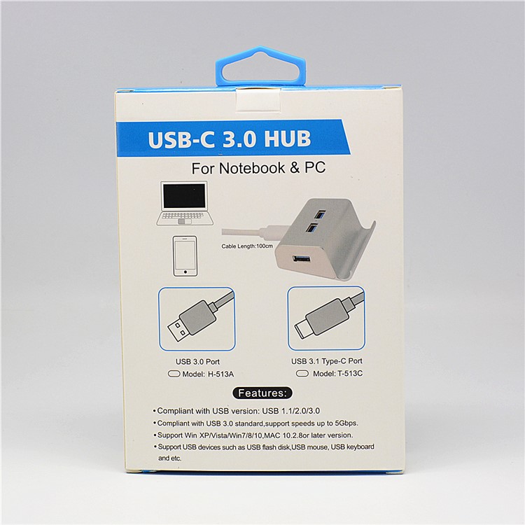4-Port USB 3.0 Hub Charging Desktop Stand for Computer Notebook - Silver-6