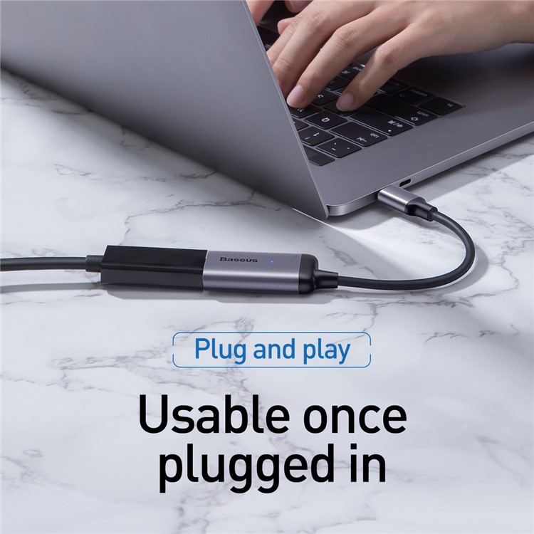 BASEUS Desfrutar De Série Tipo C Para Adaptador De Hub HDMI 4K - Cinza Escuro-3