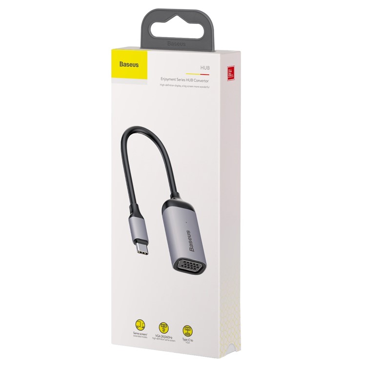 BASEUS Desfrutar De Série Tipo C Para Adaptador De Hub VGA - Cinza Escuro-8