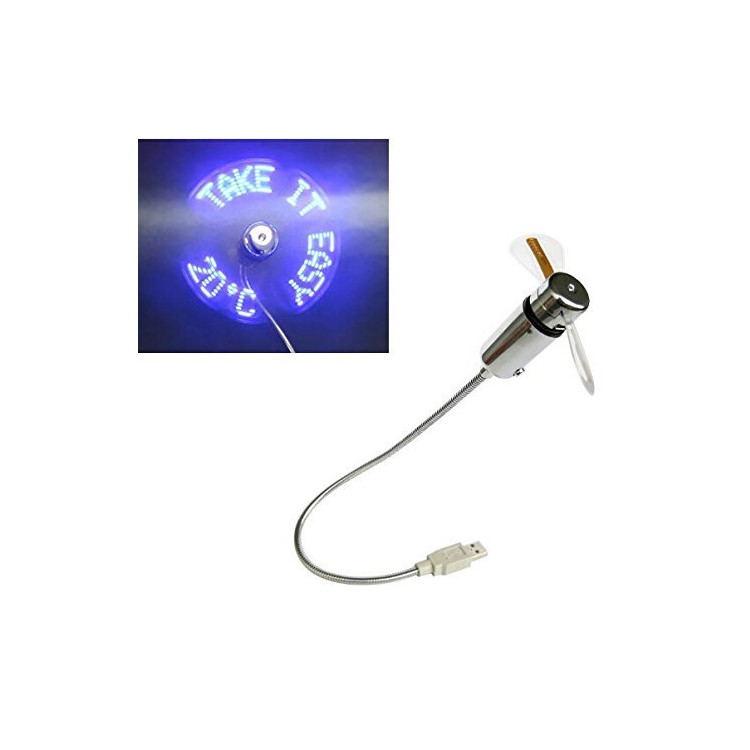 Gooseneck USB Powered LED Temperature Display Cooling Fan-1