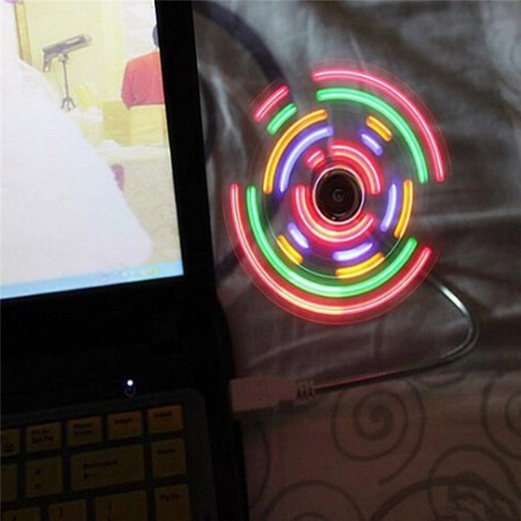 Mini Ganso Pescoço LED Colorido USB Ventilador-4