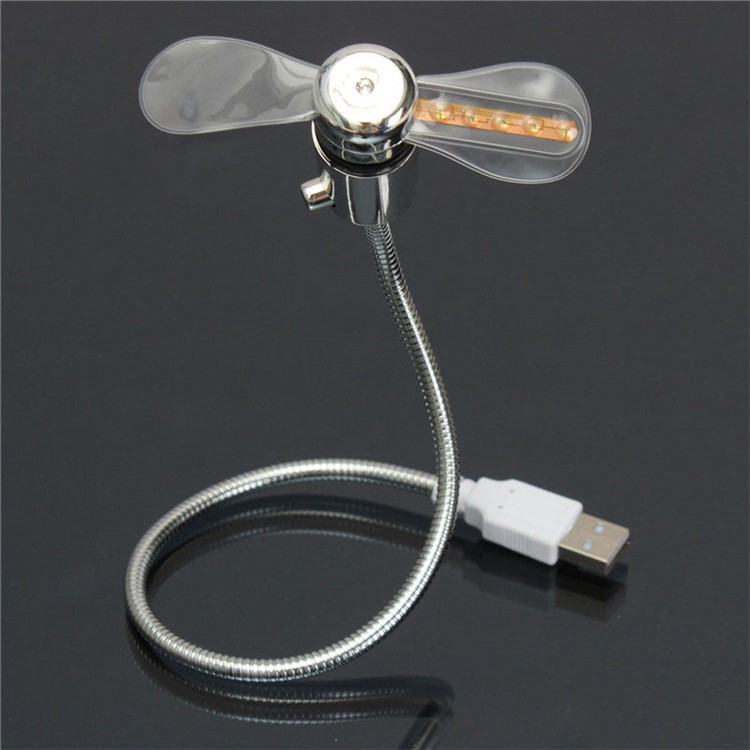Mini Ganso Pescoço LED Colorido USB Ventilador-7