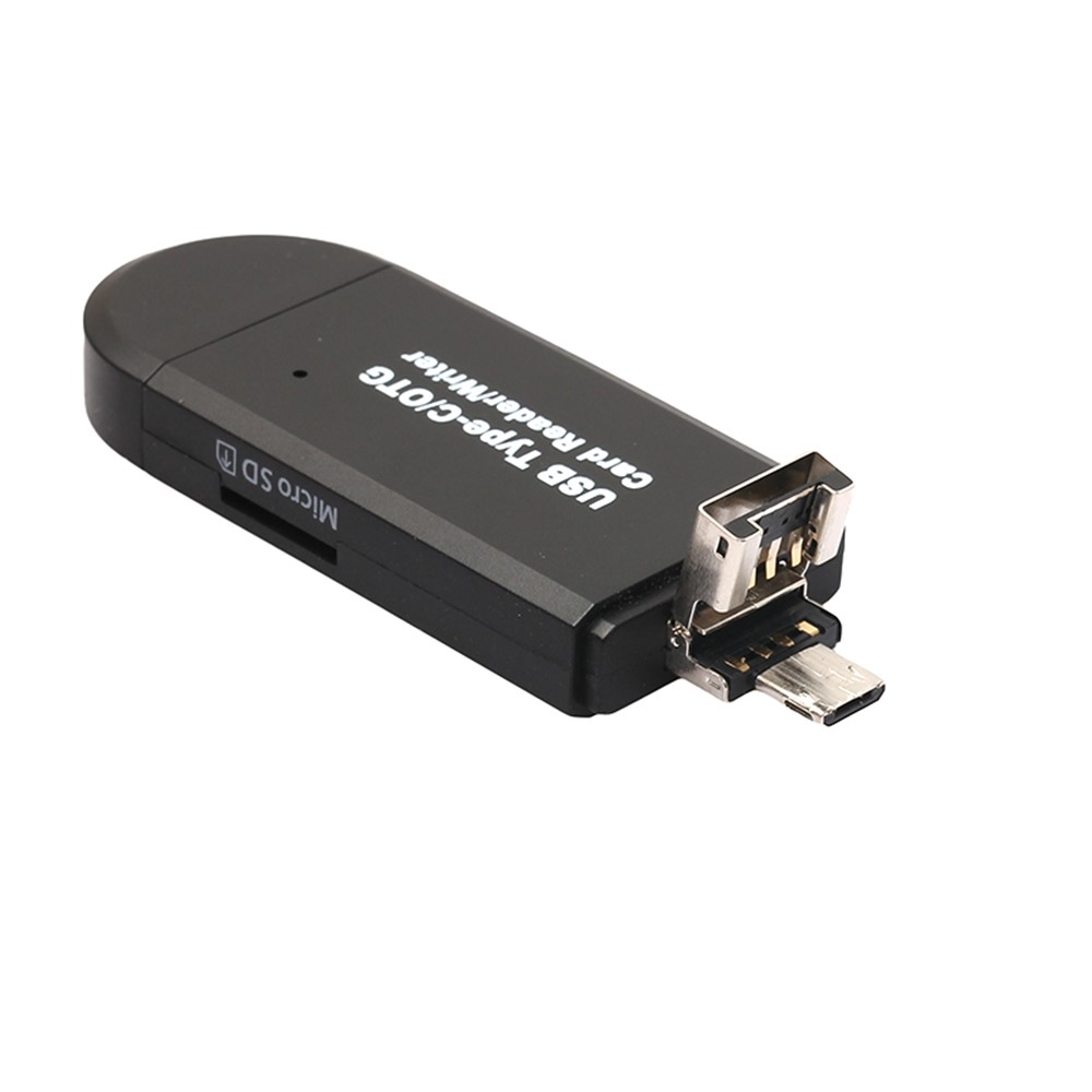USB-C Type C + USB 3.0 + Micro USB OTG TF/SD Card Reader for Phone MacBook-3