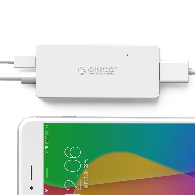ORICO 4-Port USB 3.0 High Speed Hub Adapter with 150mm Cable Support OTG Function (HS4U-U3) - White-4