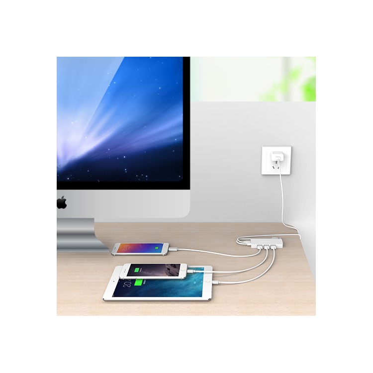 ORICO 4-Port USB 3.0 High Speed Hub Adapter with 150mm Cable Support OTG Function (HS4U-U3) - White-7