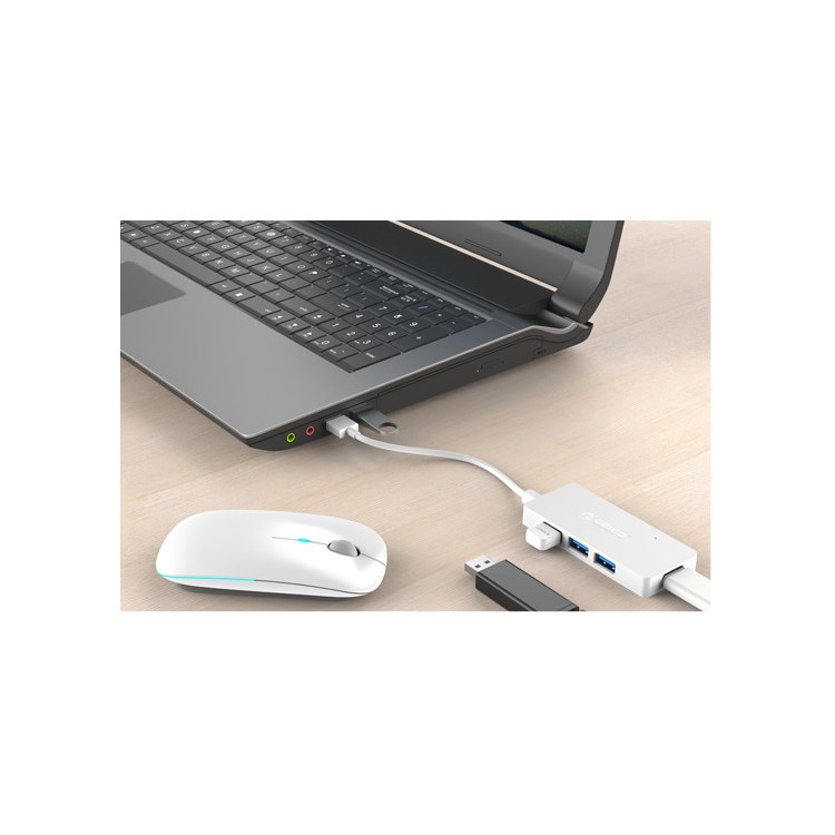 ORICO 4-Port USB 3.0 High Speed Hub Adapter with 150mm Cable Support OTG Function (HS4U-U3) - White-9