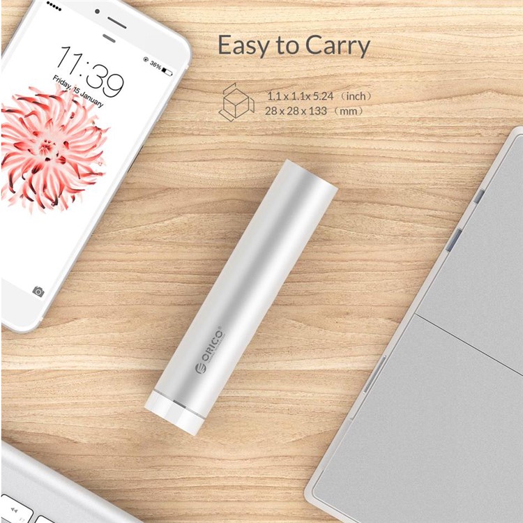 ORICO ARH4-U3 Aluminum 4 Port USB3.0 Hub with Separate 1.6Ft. + 1Ft. Cable (A TO A & A TO C) - Silver-1