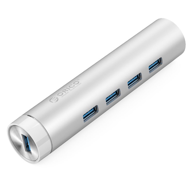 ORICO ARH4-U3 Aluminum 4 Port USB3.0 Hub with Separate 1.6Ft. + 1Ft. Cable (A TO A & A TO C) - Silver-8