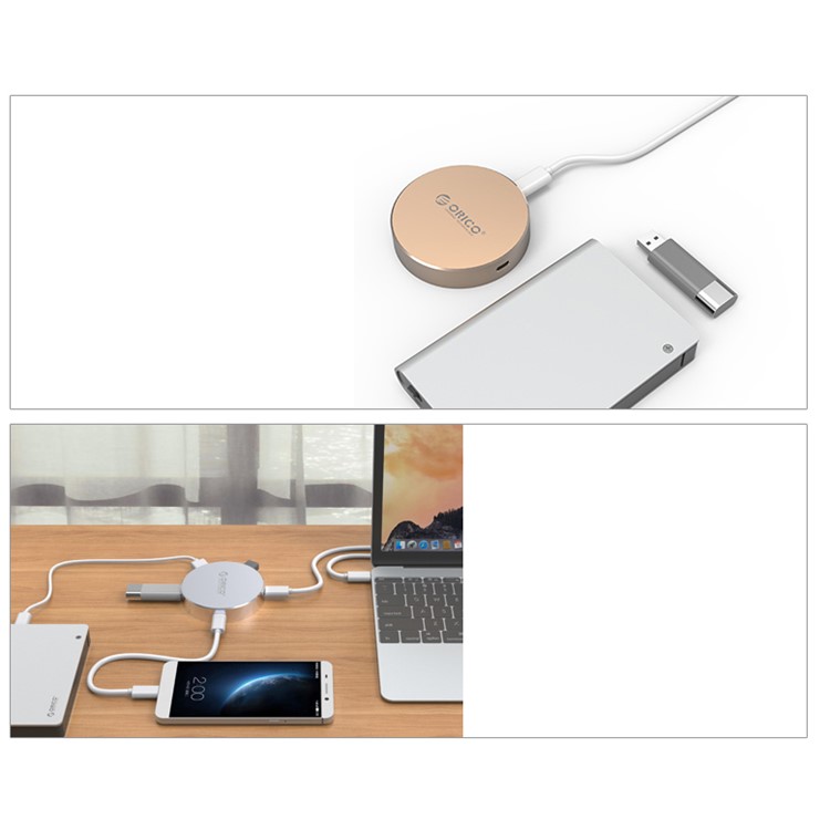 ORICO DBH1 Type-c to USB 3.0 DP Multi-function Hub for Charging and Data Transfer - Silver-14