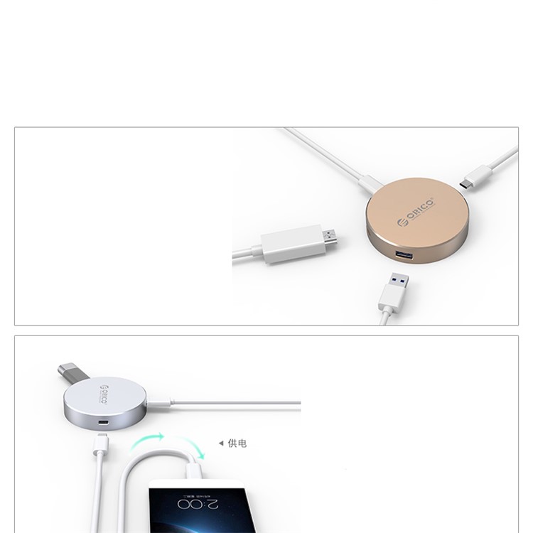 ORICO DBH1 Type-c to USB 3.0 DP Multi-function Hub for Charging and Data Transfer - Silver-15