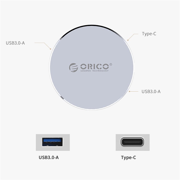 ORICO DBH1 Type-c to USB 3.0 DP Multi-function Hub for Charging and Data Transfer - Silver-4