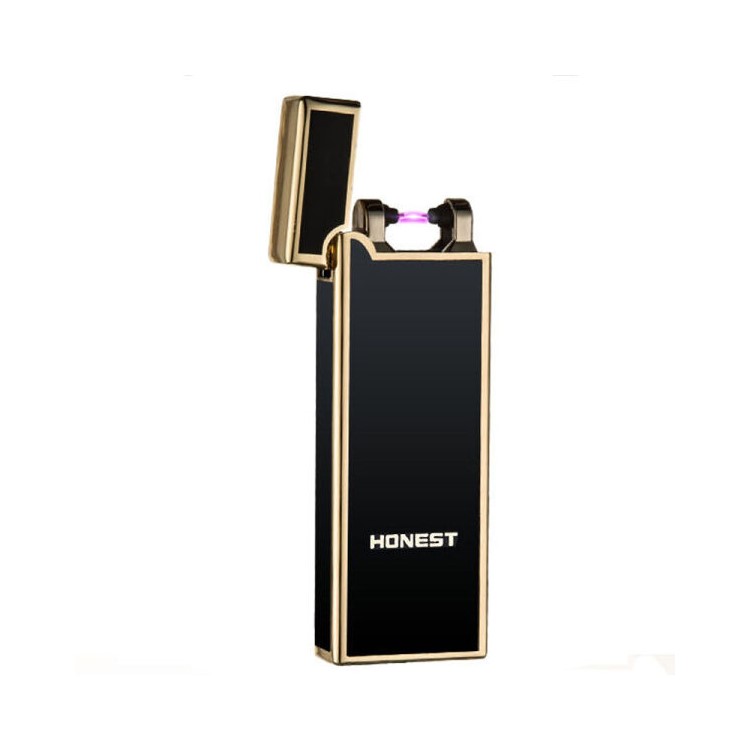 HONEST Arc Lighter USB Charging Slim Wind Proof Metal Cigarette Lighter - Black-1