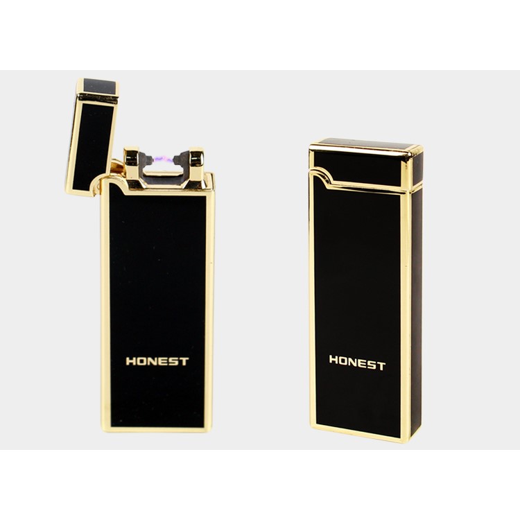 HONEST Arc Lighter USB Charging Slim Wind Proof Metal Cigarette Lighter - Black-10