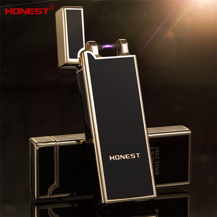HONEST Arc Lighter USB Charging Slim Wind Proof Metal Cigarette Lighter - Black-13
