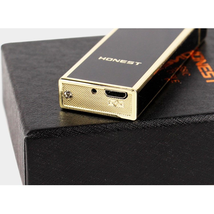 HONEST Arc Lighter USB Charging Slim Wind Proof Metal Cigarette Lighter - Black-14