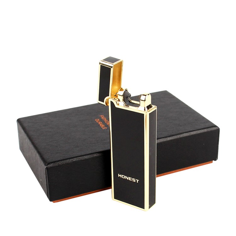 HONEST Arc Lighter USB Charging Slim Wind Proof Metal Cigarette Lighter - Black-19