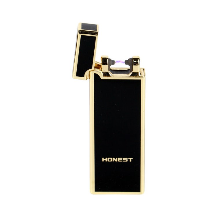 HONEST Arc Lighter USB Charging Slim Wind Proof Metal Cigarette Lighter - Black-4