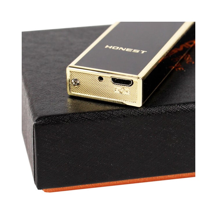 HONEST Arc Lighter USB Charging Slim Wind Proof Metal Cigarette Lighter - Black-6