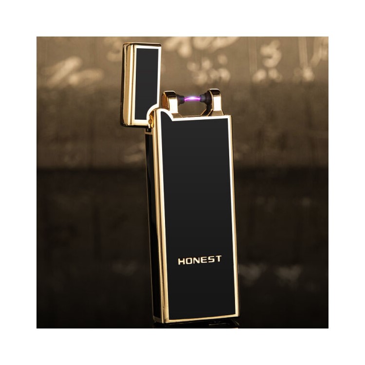 HONEST Arc Lighter USB Charging Slim Wind Proof Metal Cigarette Lighter - Black-8