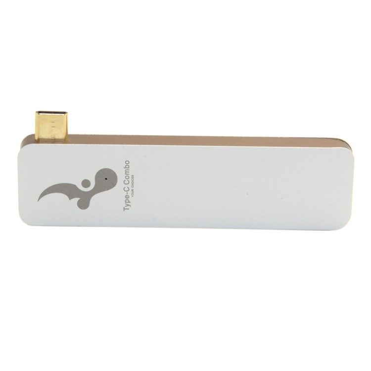 Type-C to 3xUSB 3.0 + SD Card Port + Micro SD Port Adapter Converter 5-in-1 USB Type-C Hub for MacBook etc. - White-12