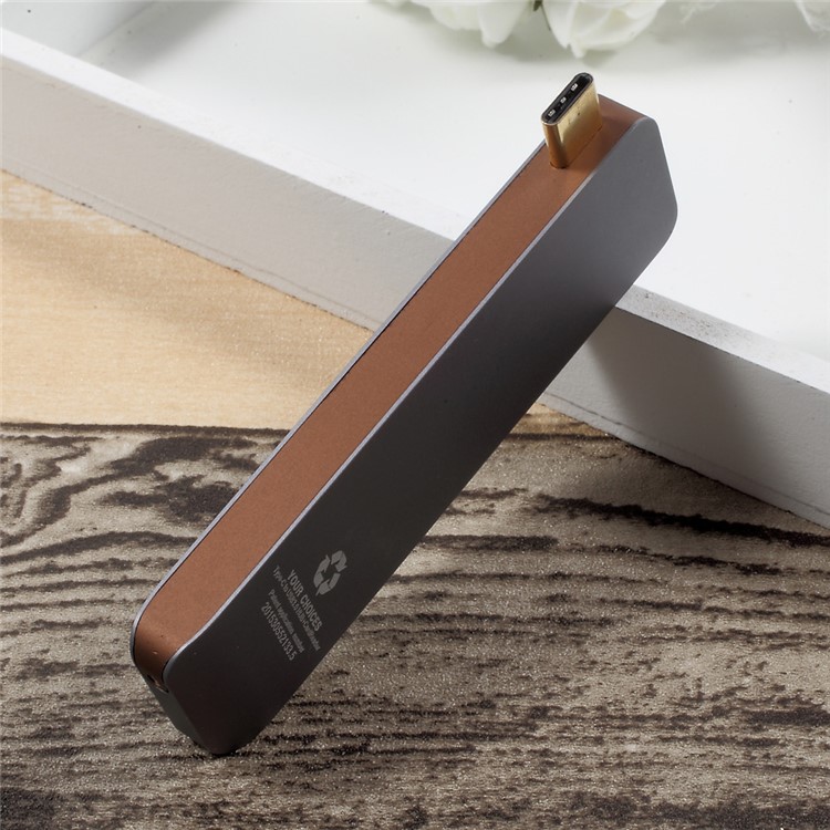5-in-1 USB Type-C Hub 3*USB 3.0 + SD Card Port + Micro SD Port Adapter Converter for MacBook etc. - Grey-2