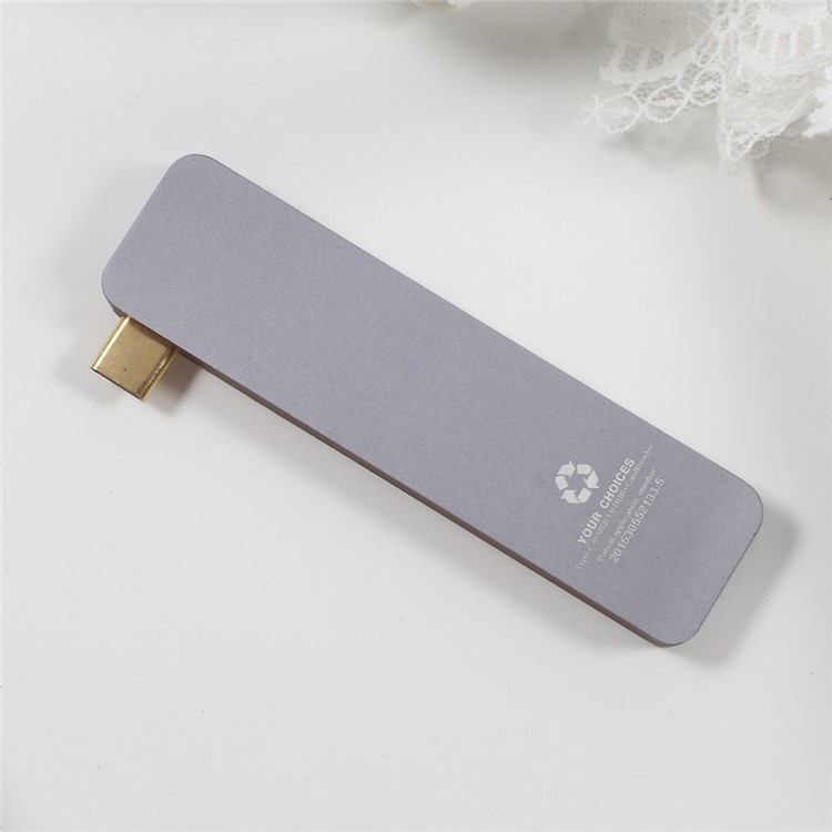 5-in-1 USB Type-C Hub 3*USB 3.0 + SD Card Port + Micro SD Port Adapter Converter for MacBook etc. - Grey-5